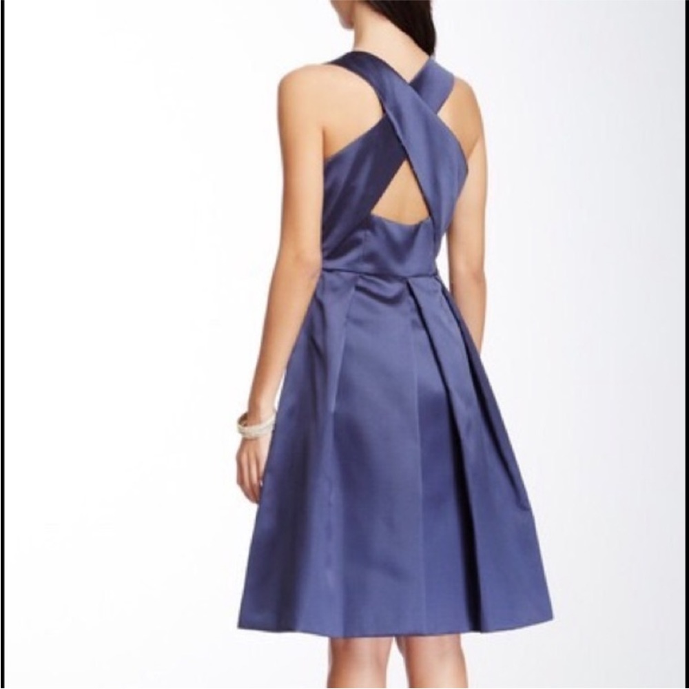 Isaac Mizrahi Scoop Neck CrissCross Back Navy Dress size 14